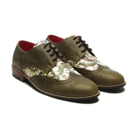 Bageecha Derby_Brogue_For Men – Olive Green (discontinued)