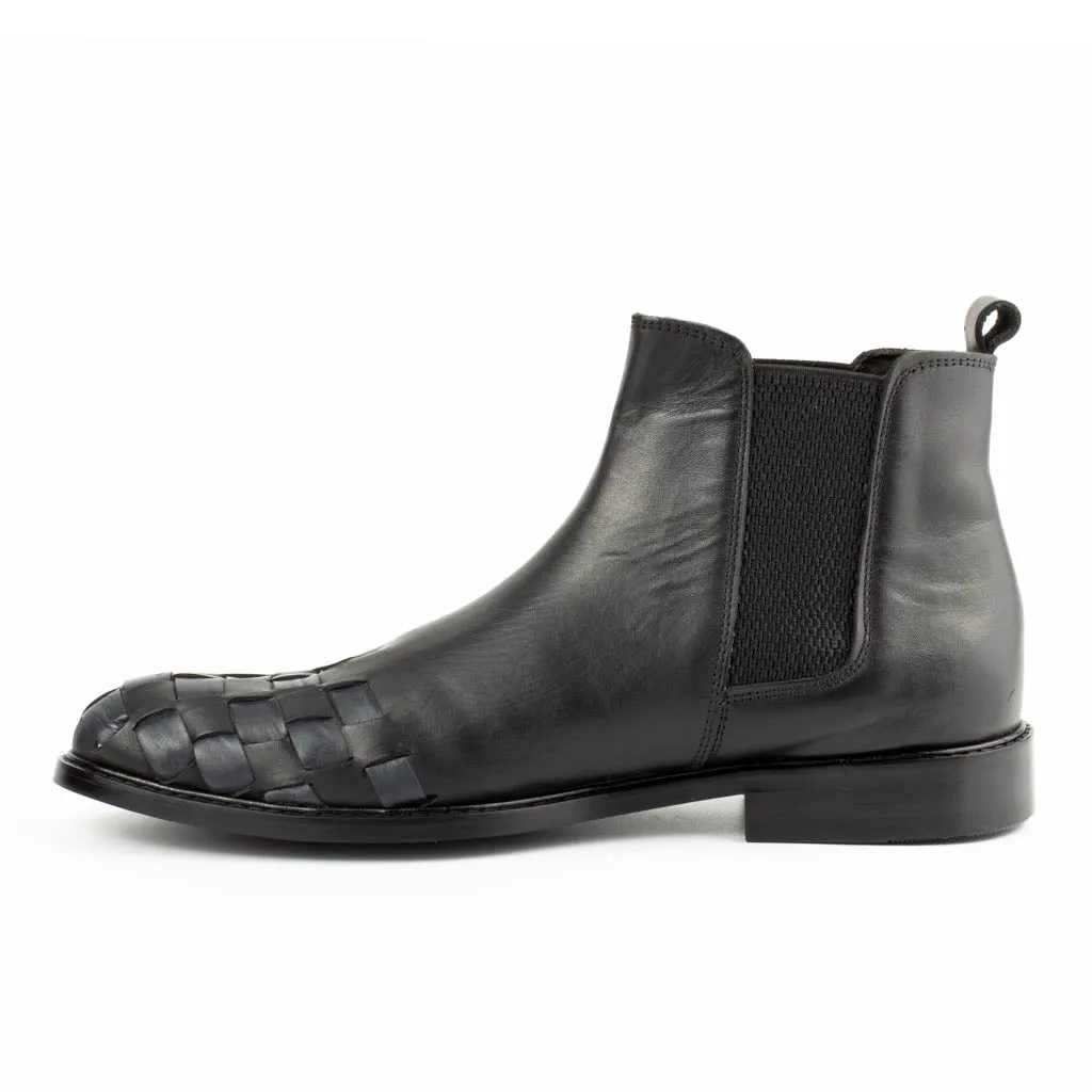 Black Men's Chelsea Genuine Leather Boots