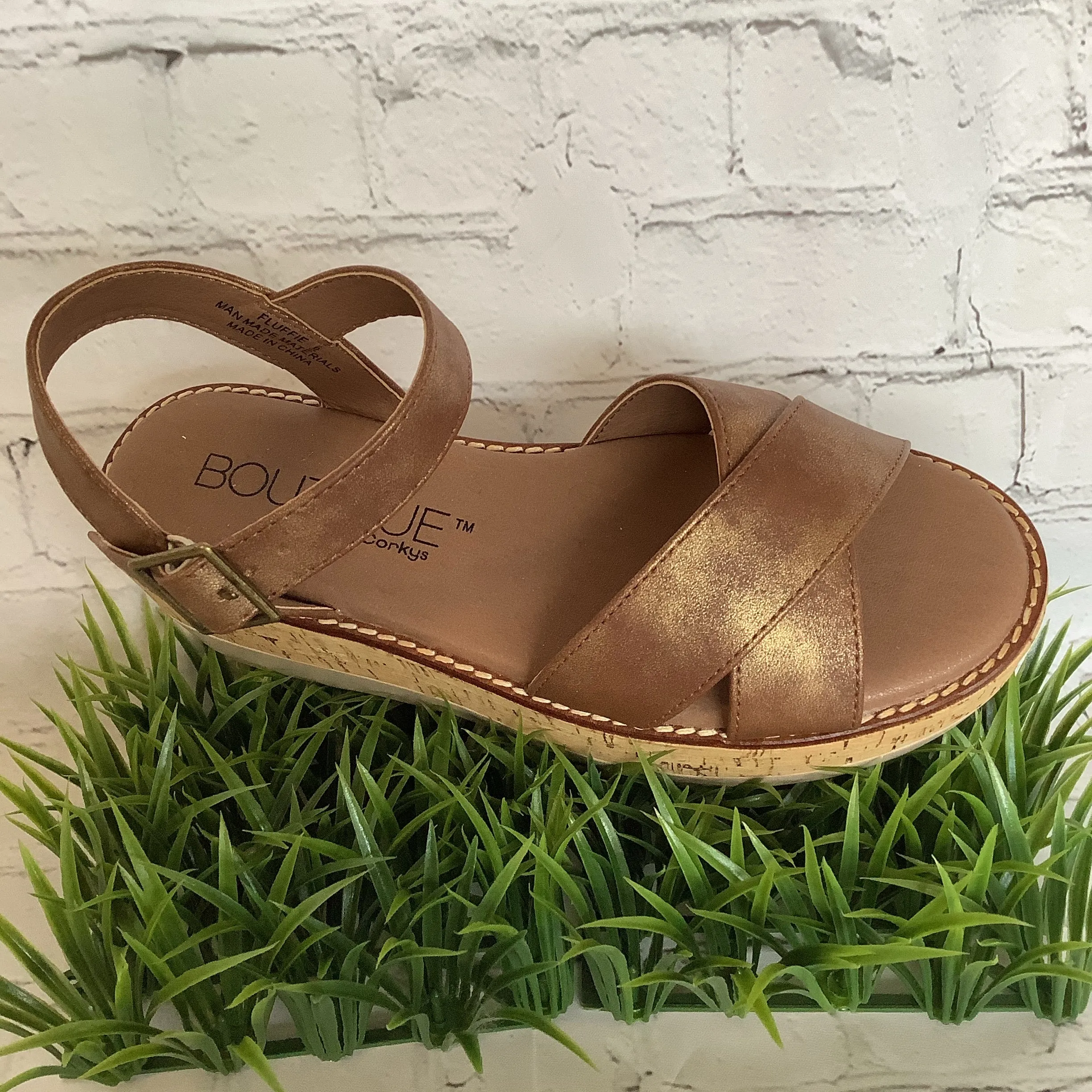 Brown Cork Wedge Sandal | Boutique By Corky’s Fluffie