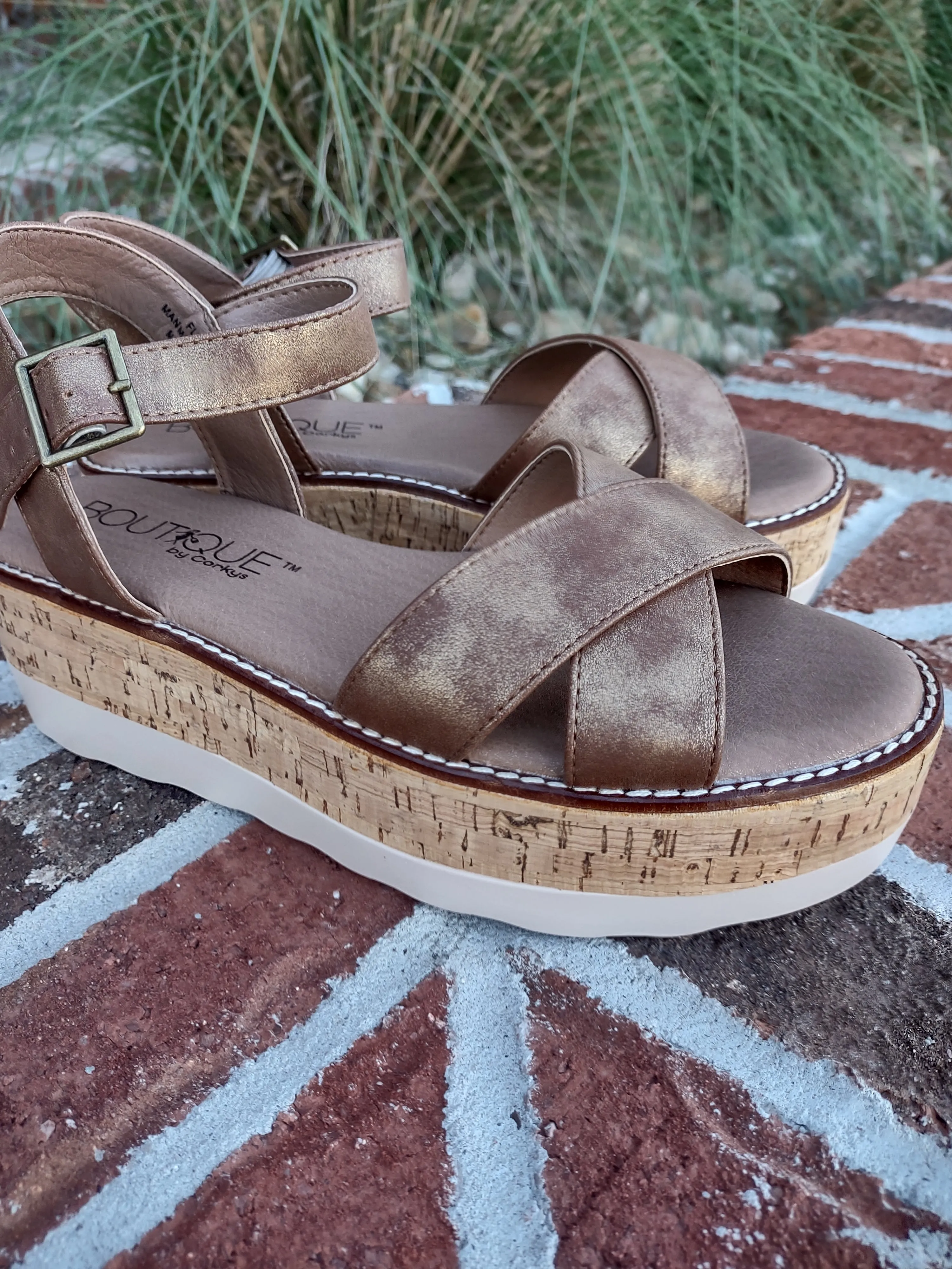 Brown Cork Wedge Sandal | Boutique By Corky’s Fluffie