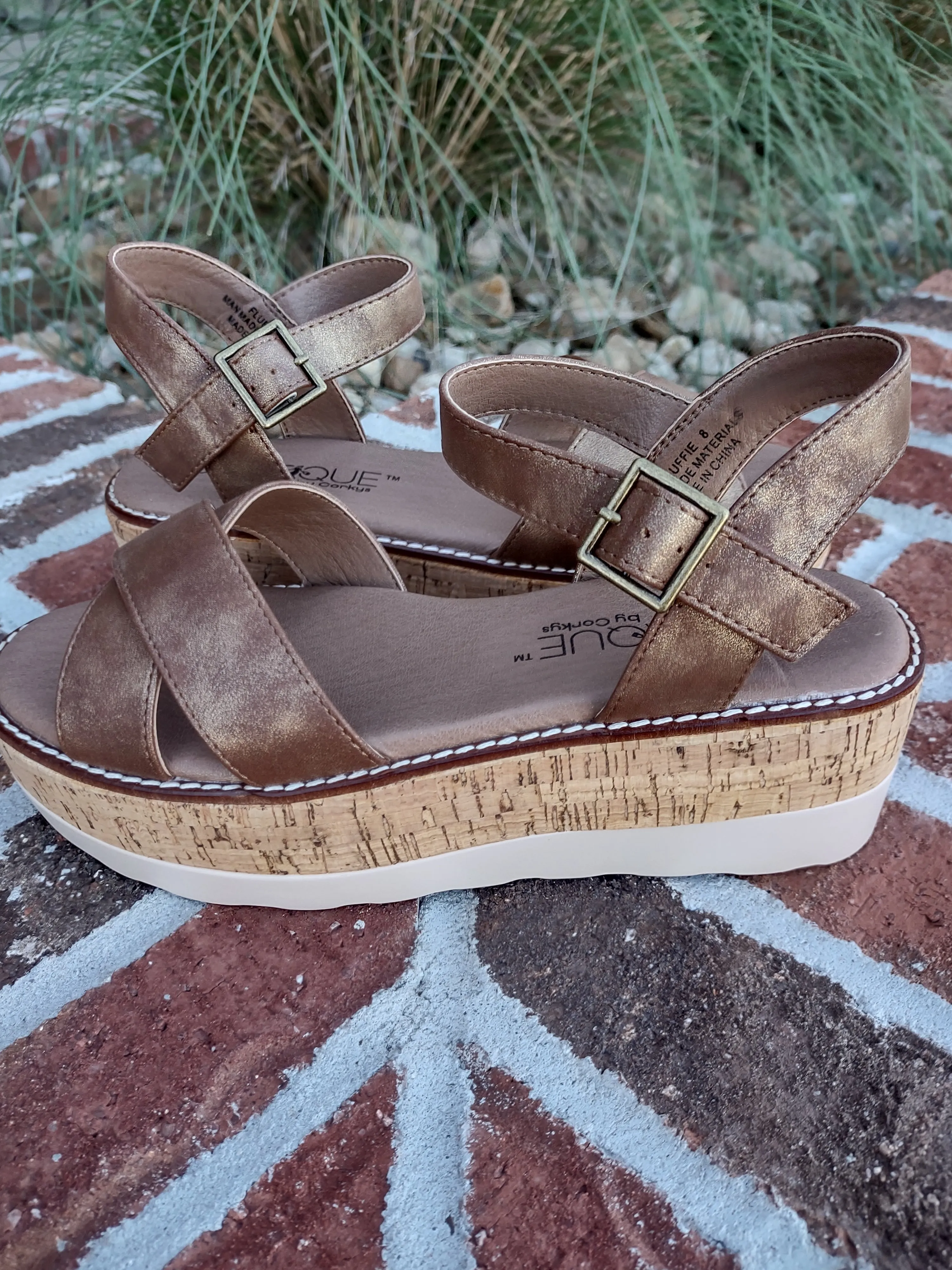 Brown Cork Wedge Sandal | Boutique By Corky’s Fluffie