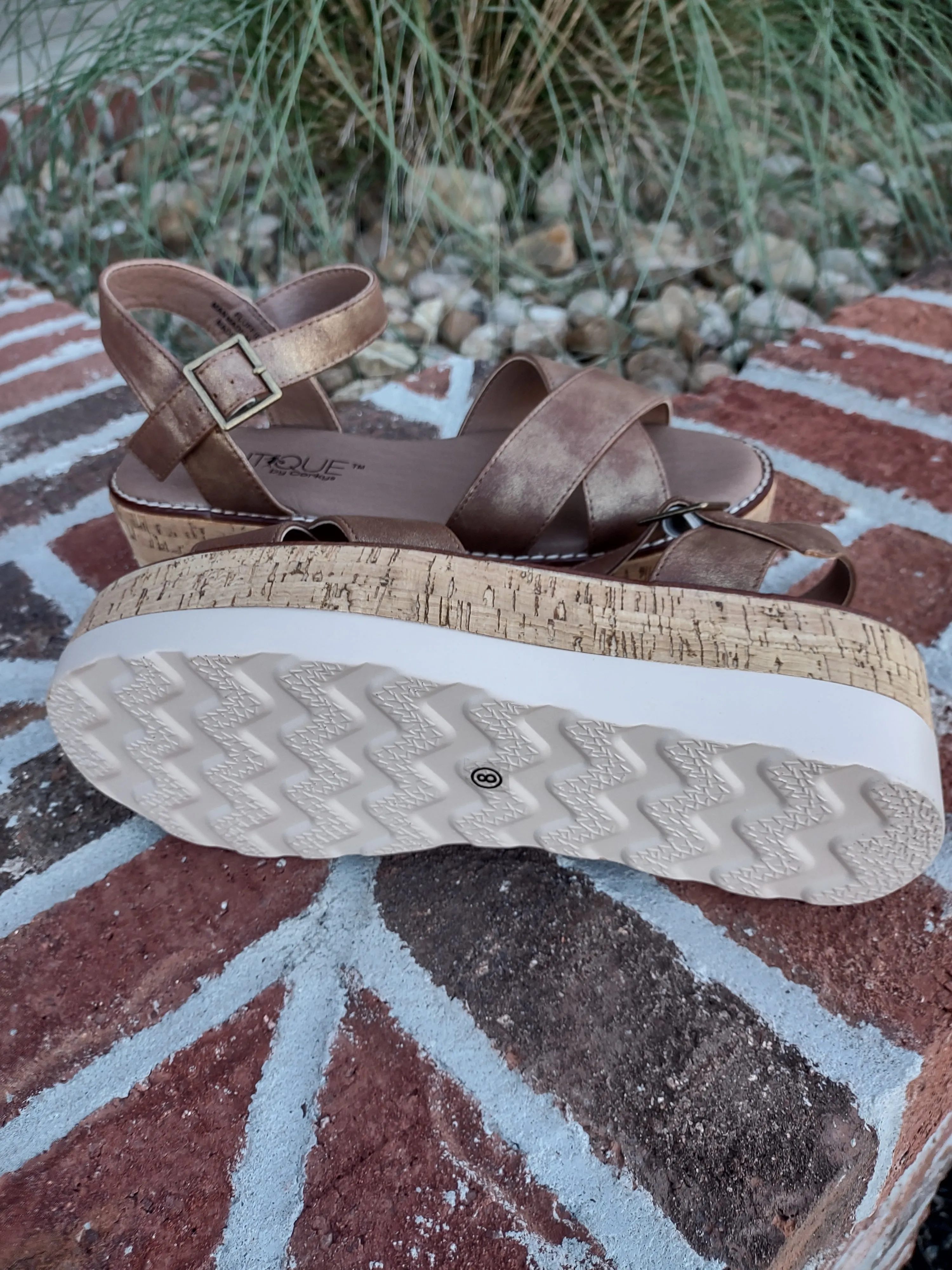 Brown Cork Wedge Sandal | Boutique By Corky’s Fluffie