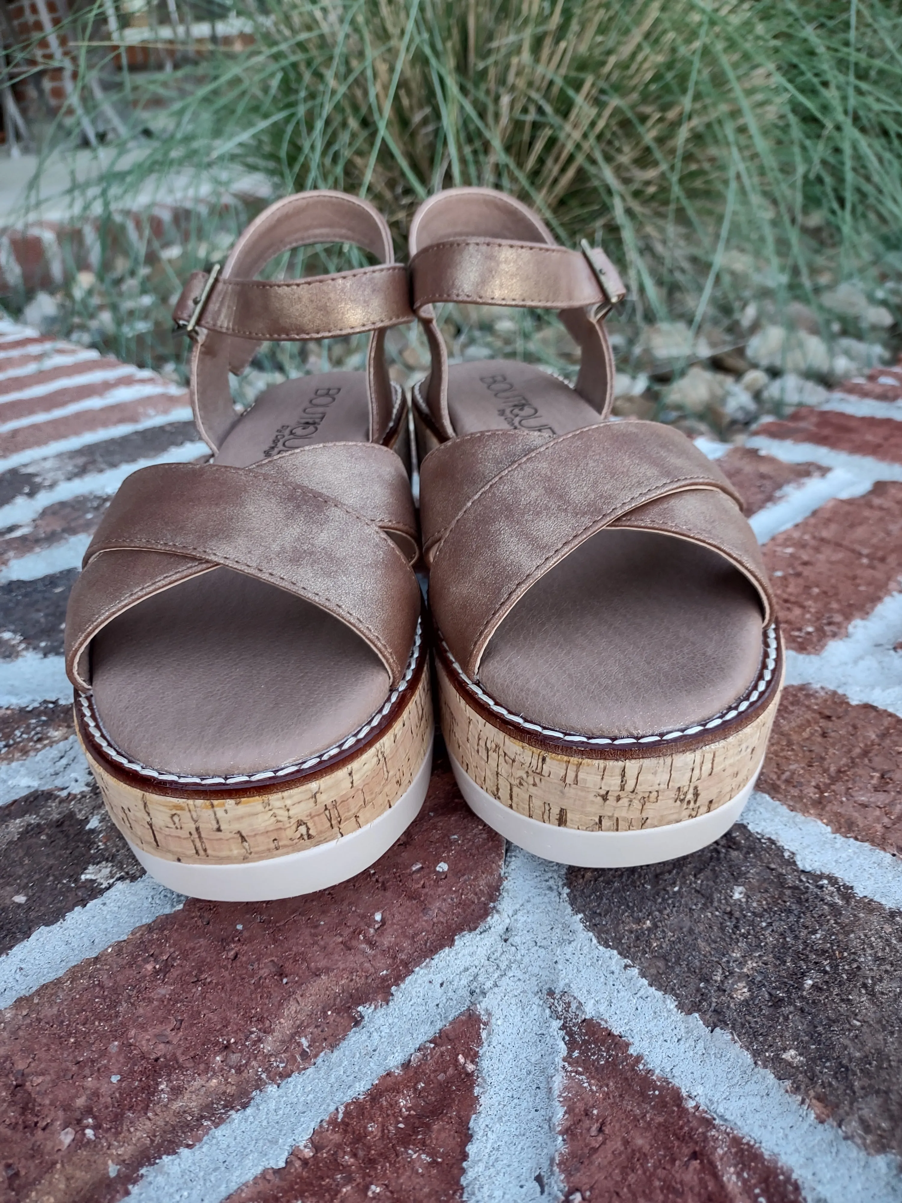 Brown Cork Wedge Sandal | Boutique By Corky’s Fluffie