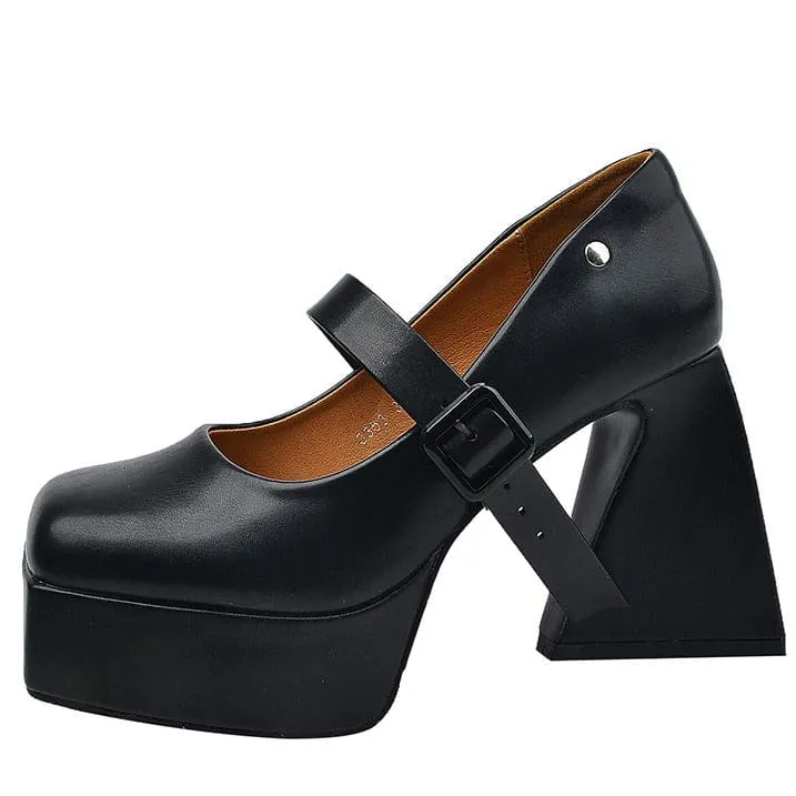 Campus Platform Mary Janes Heels