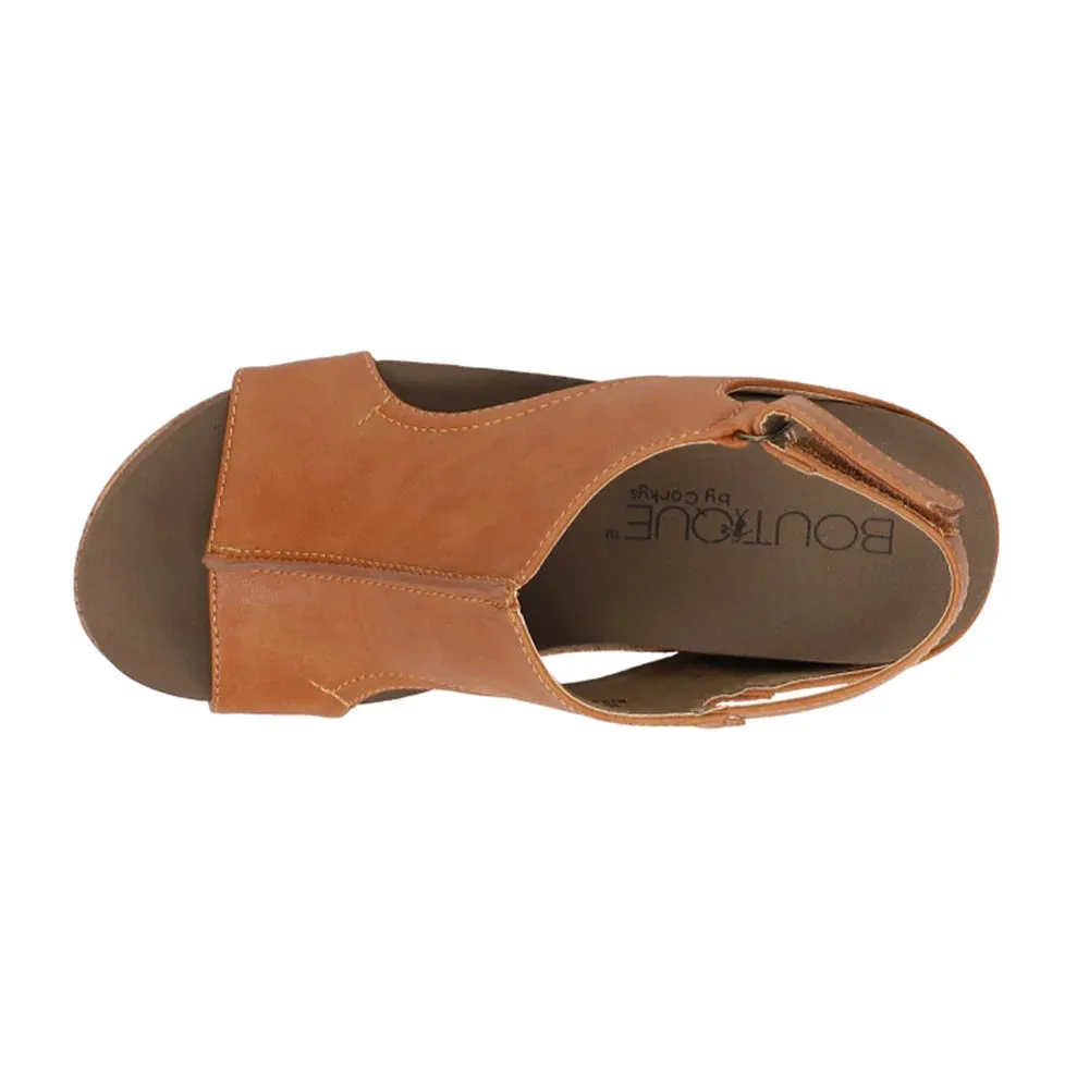 Corkys Women's Carley Wedge Sandal - Cognac Smooth 30-5316