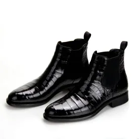 Crocodile Shoes Handmade Crocodile Skin Leather Chelsea Boots