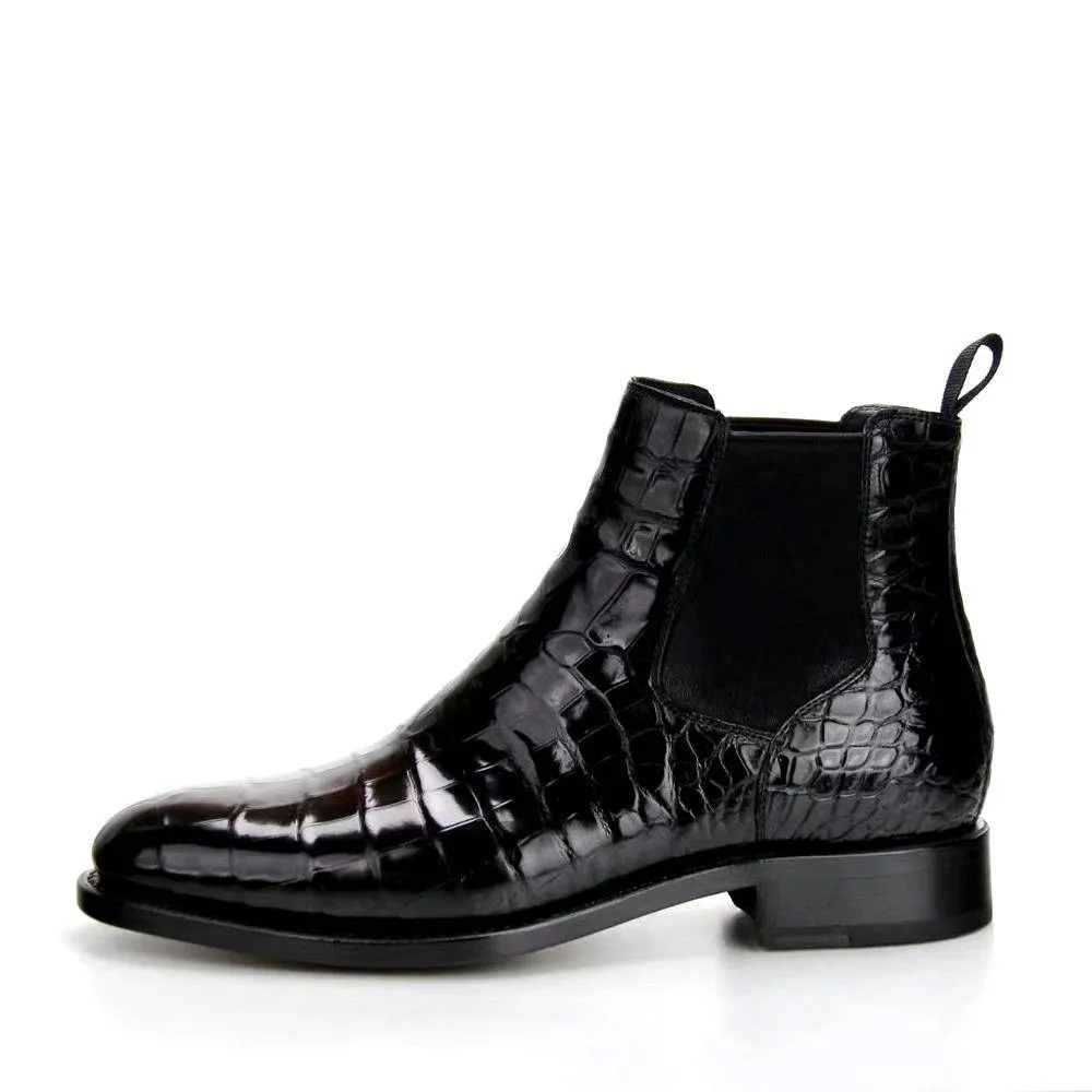 Crocodile Shoes Handmade Crocodile Skin Leather Chelsea Boots