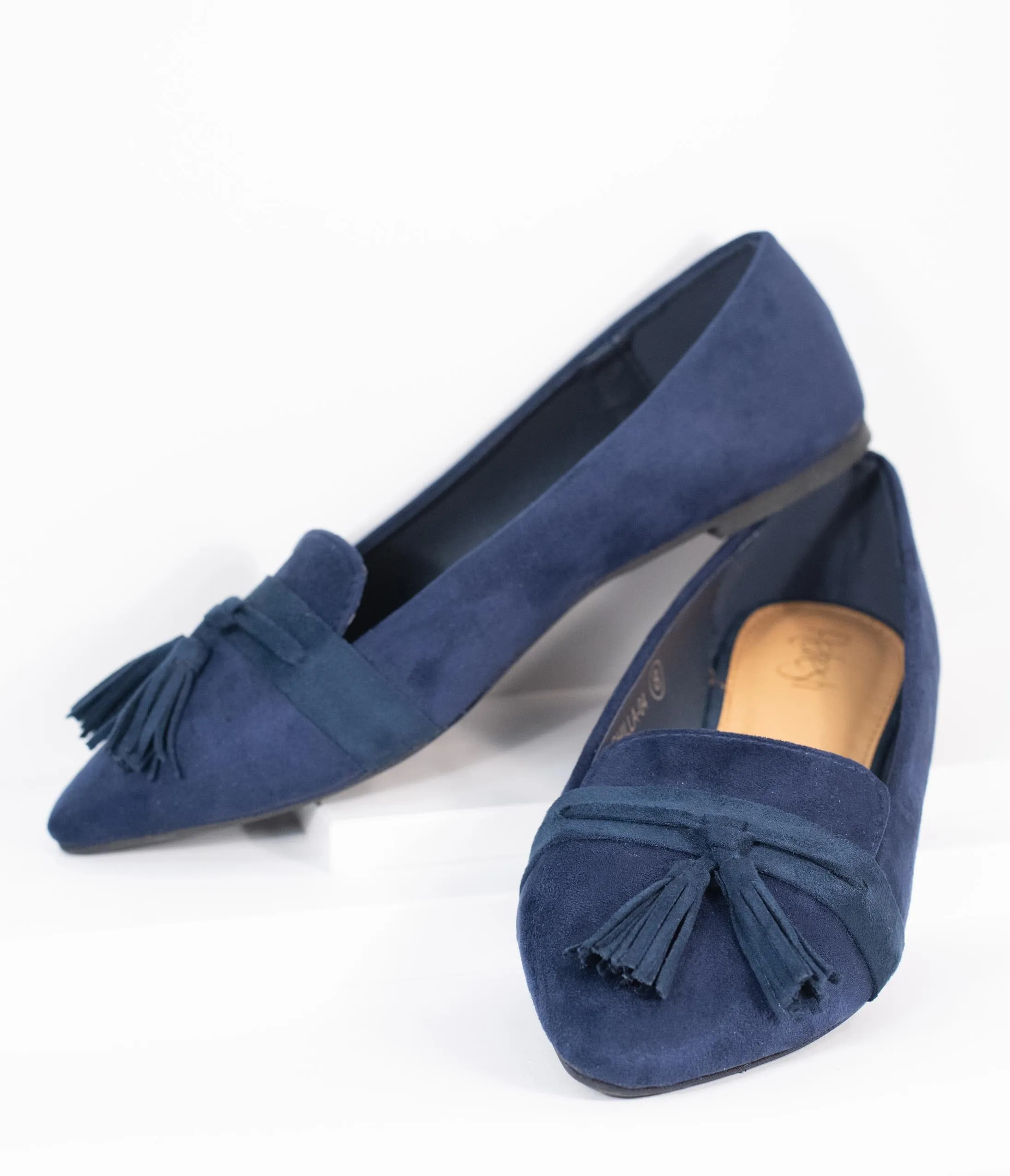 Dark Navy Blue Suede Tassel Loafer