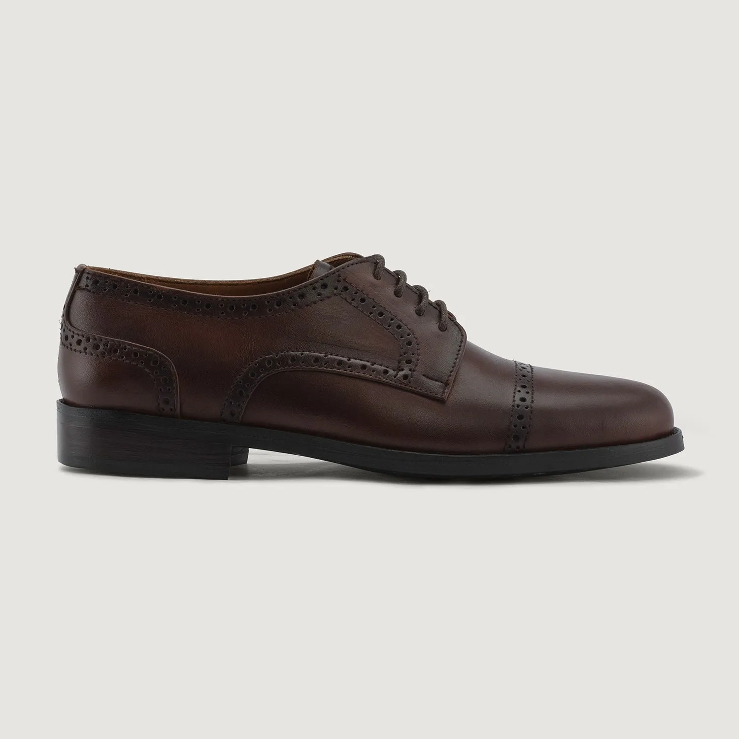 Dirk Brogues Derby Burnished Brown Leather Shoes