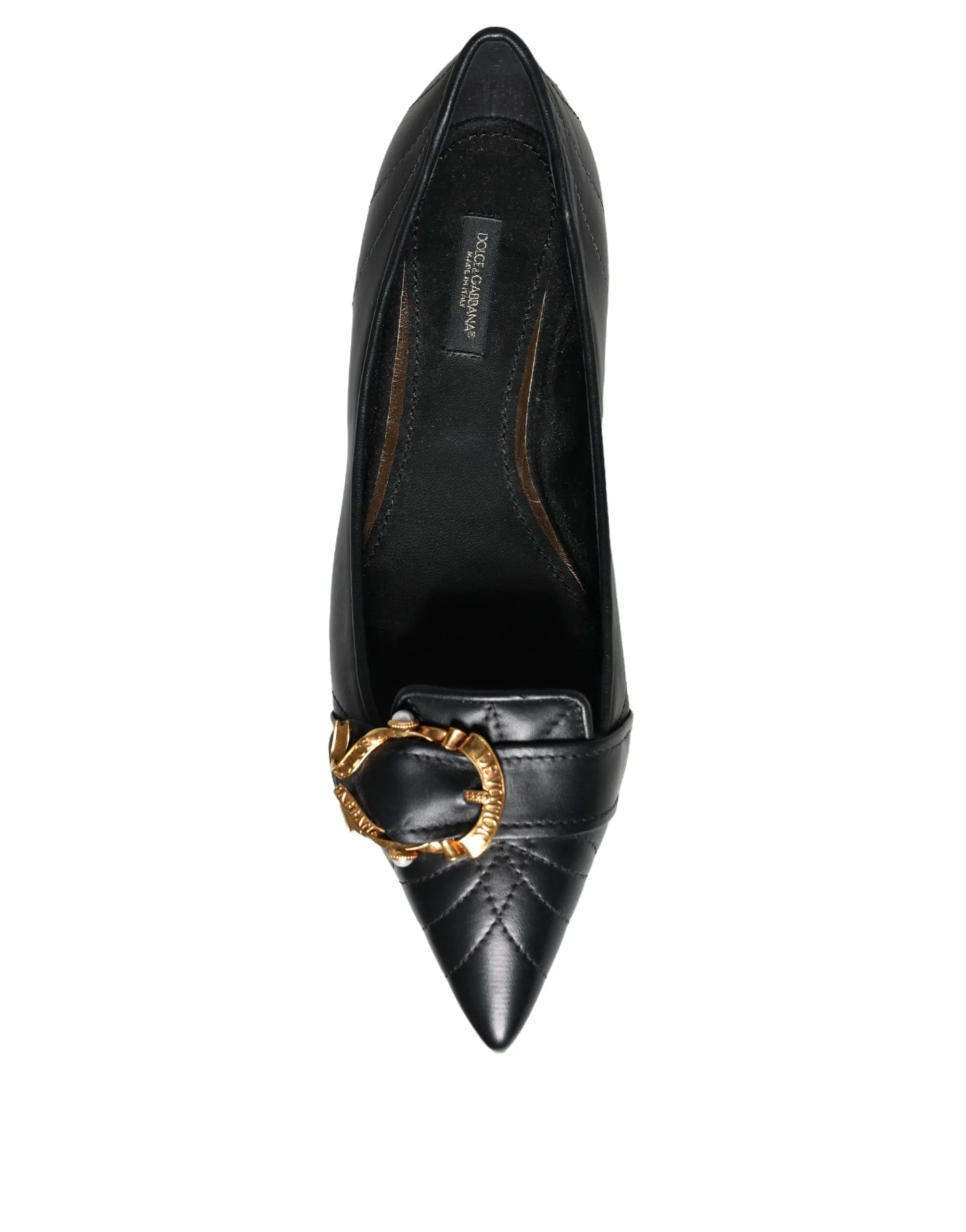 Dolce & Gabbana Devotion Leather Ballerina Flats