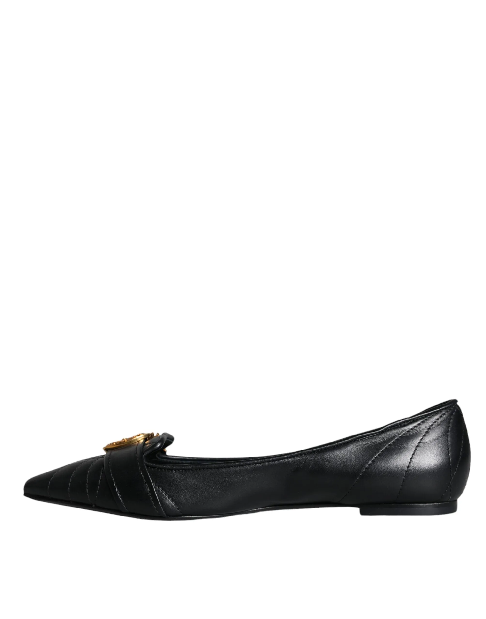 Dolce & Gabbana Devotion Leather Ballerina Flats