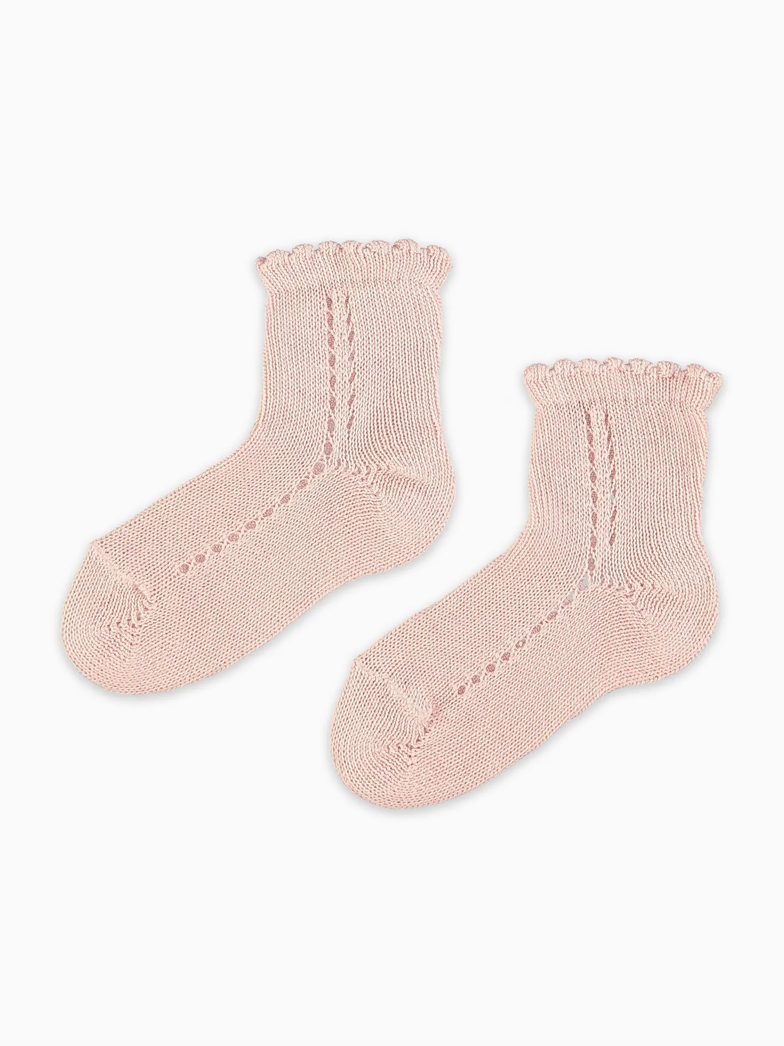 Dusty Pink Openwork Short Girl Socks