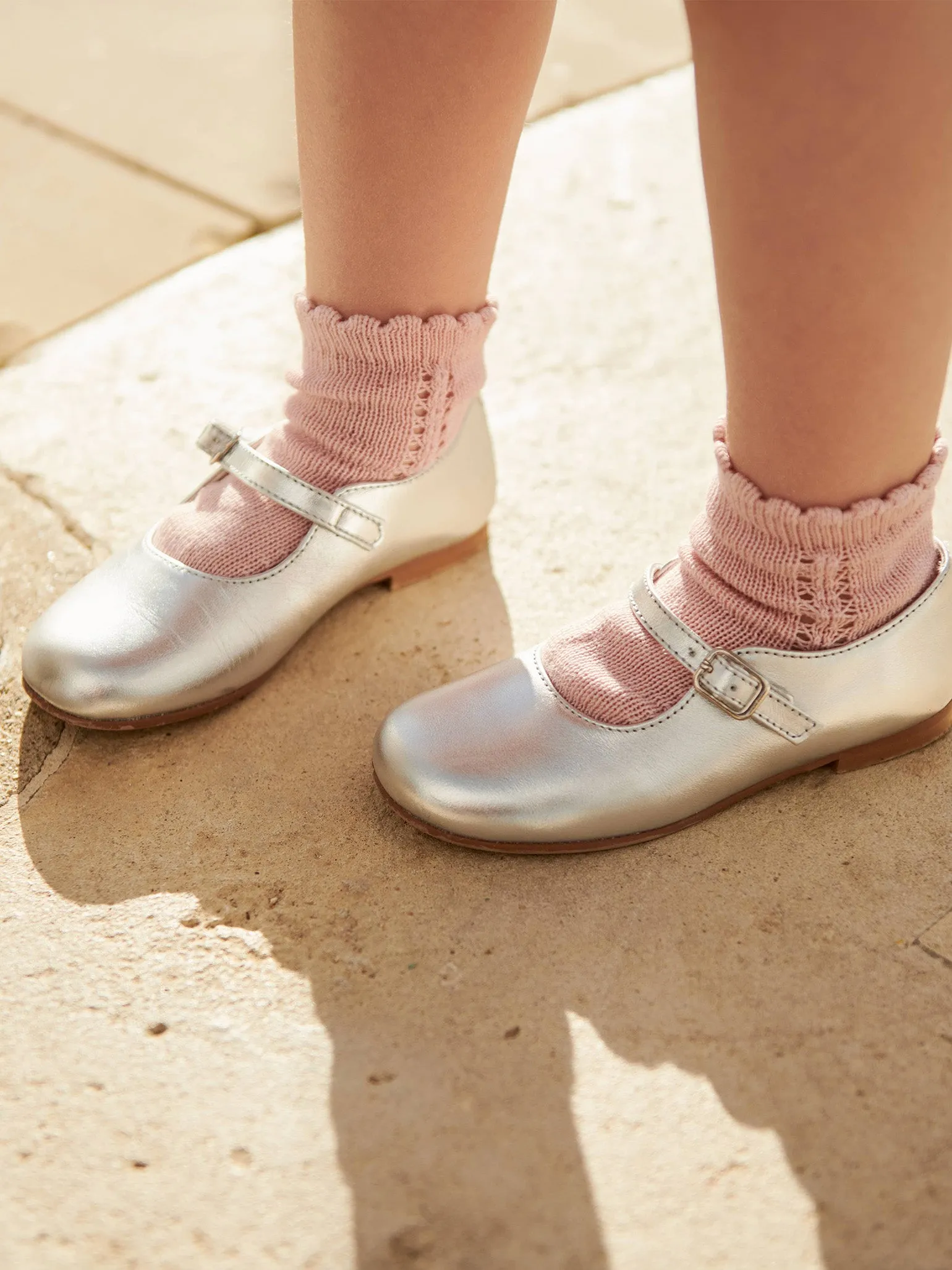 Dusty Pink Openwork Short Girl Socks