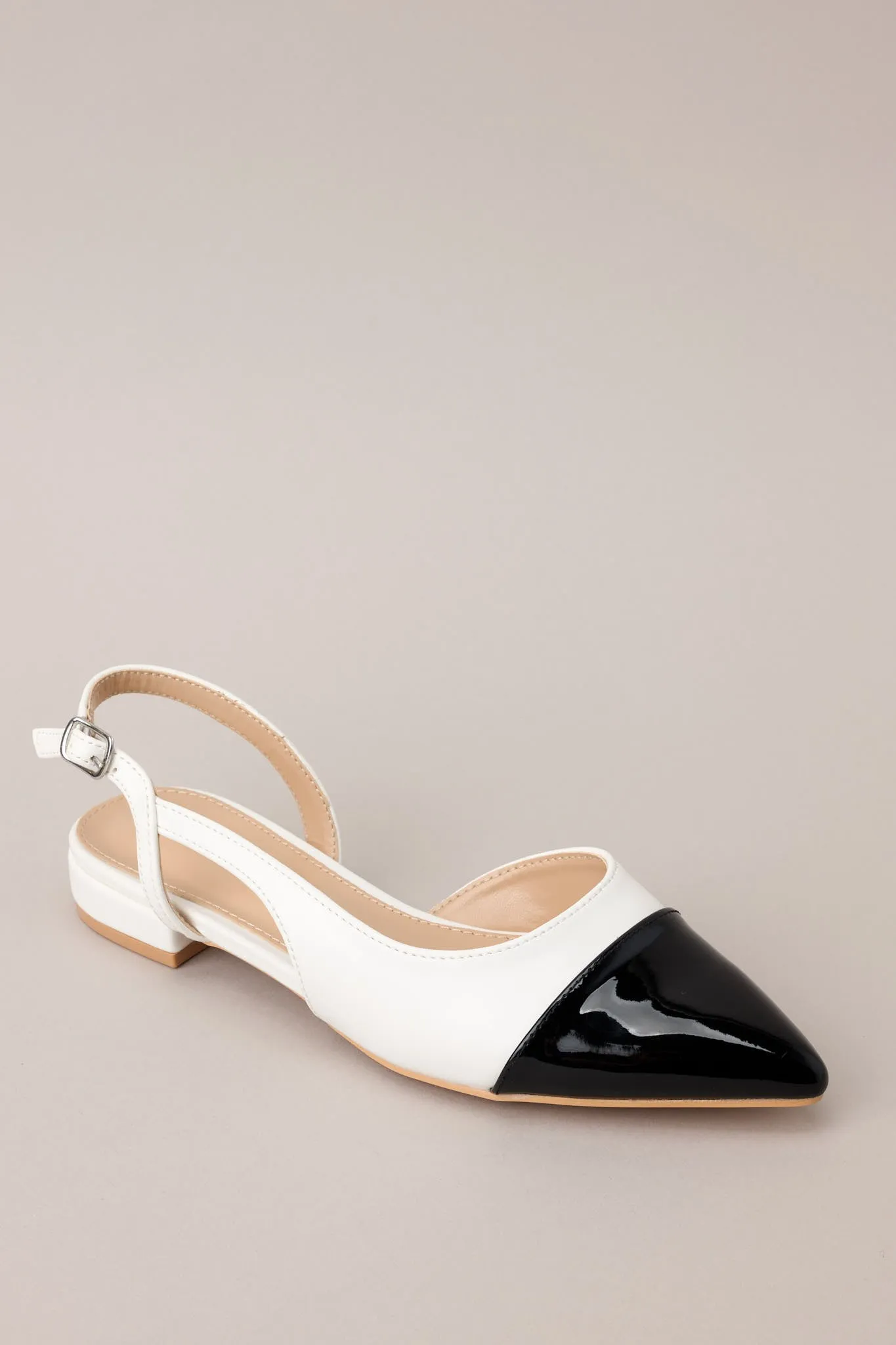 Elegant Equilibrium Black & White SlingBack Flats