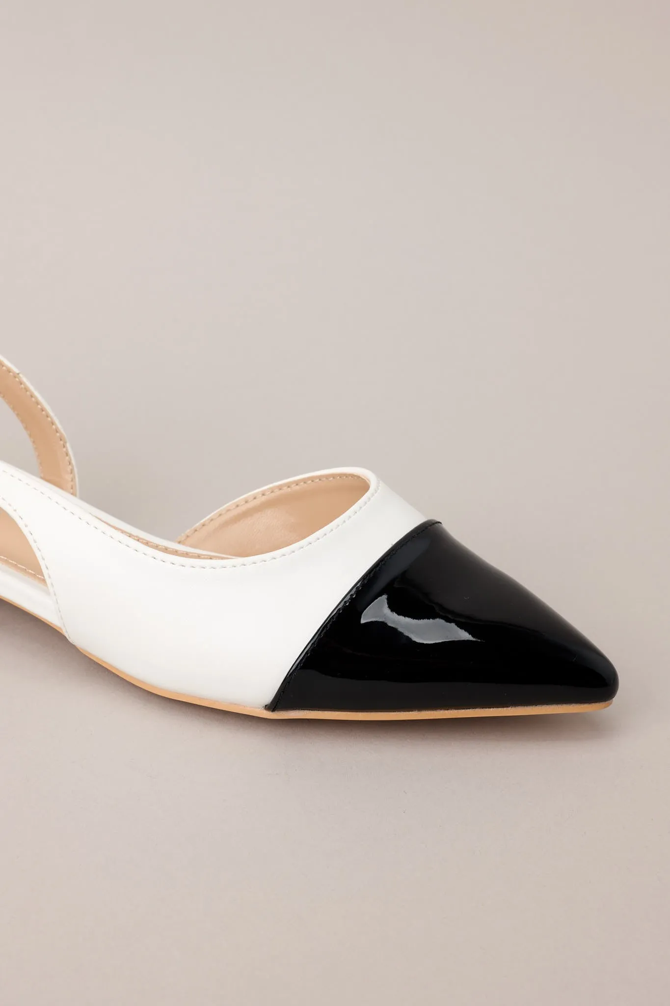 Elegant Equilibrium Black & White SlingBack Flats