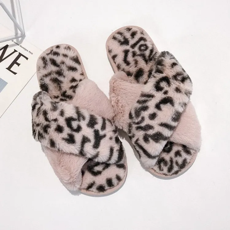 Faux Fur Fashion Warm Women Home Slippers