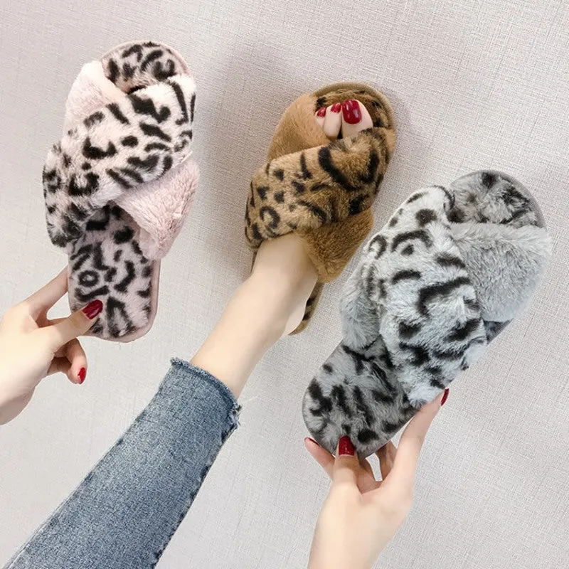 Faux Fur Fashion Warm Women Home Slippers