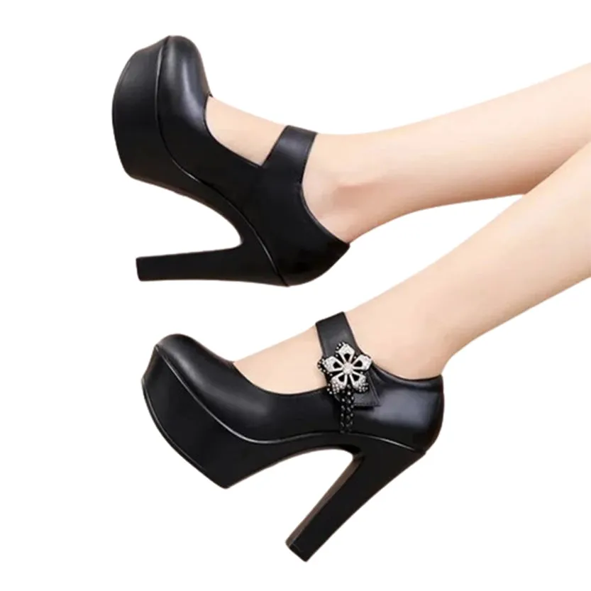 Funki Buys | Shoes | Women's Flower Buckle Mary Janes Heels