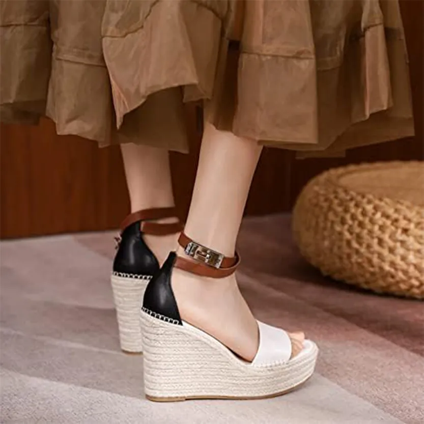 Funki Buys | Shoes | Women's Lock Strap High Wedge Sandals