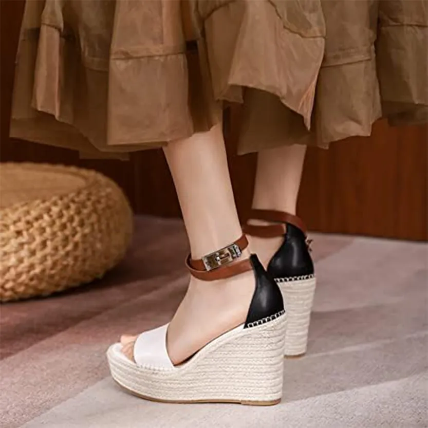 Funki Buys | Shoes | Women's Lock Strap High Wedge Sandals