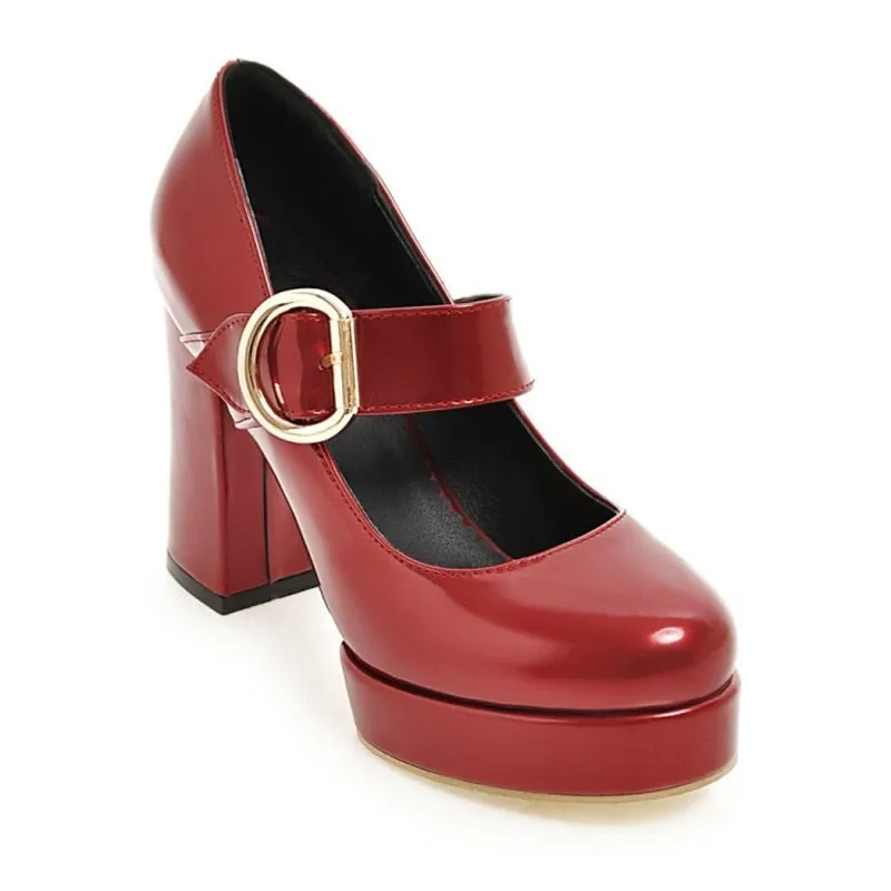 Funki Buys | Shoes | Women's Patent Mary Jane Platform Pump