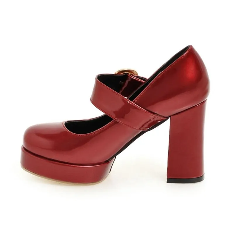 Funki Buys | Shoes | Women's Patent Mary Jane Platform Pump