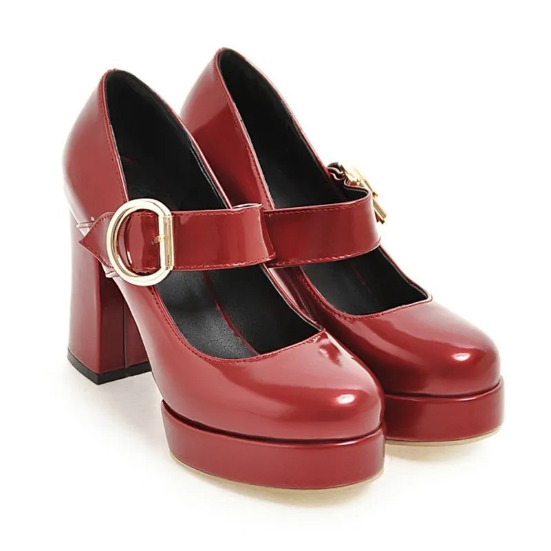 Funki Buys | Shoes | Women's Patent Mary Jane Platform Pump