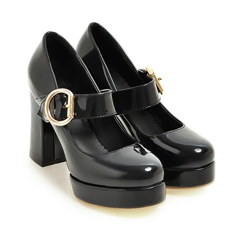 Funki Buys | Shoes | Women's Patent Mary Jane Platform Pump