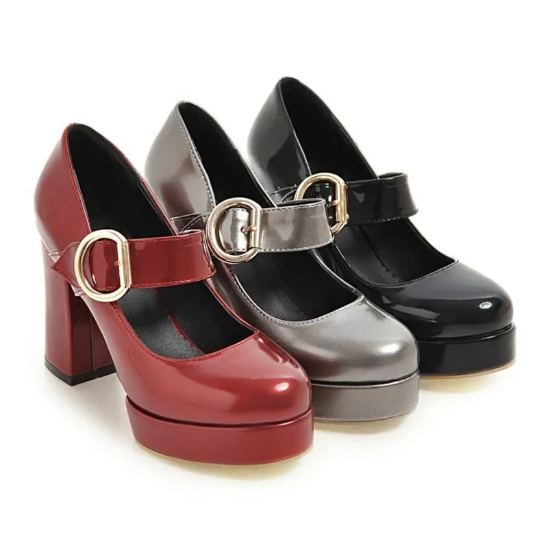 Funki Buys | Shoes | Women's Patent Mary Jane Platform Pump