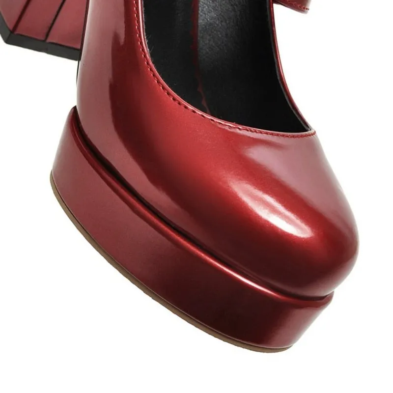 Funki Buys | Shoes | Women's Patent Mary Jane Platform Pump