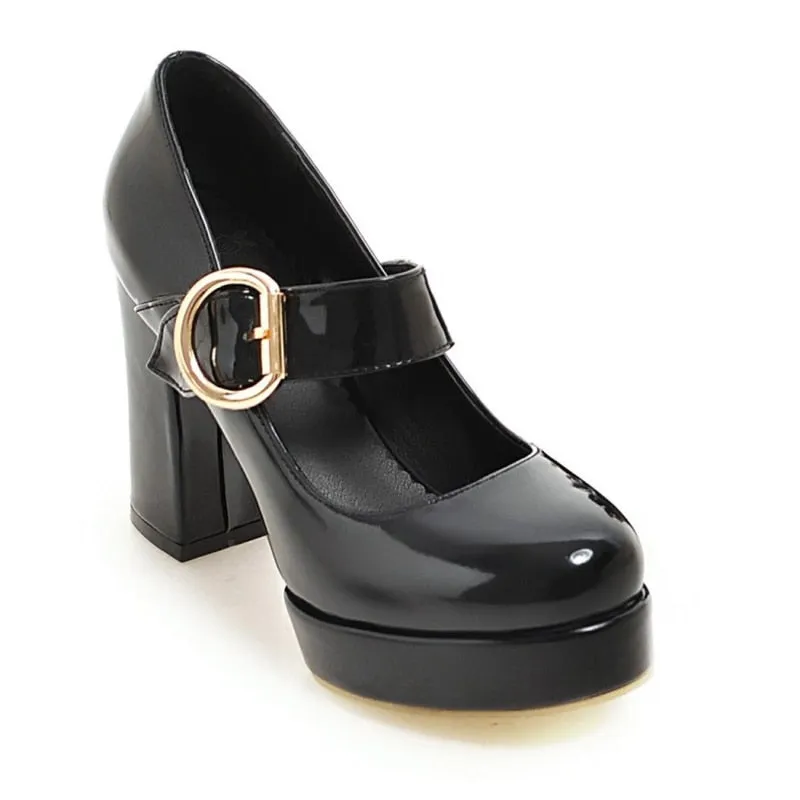 Funki Buys | Shoes | Women's Patent Mary Jane Platform Pump