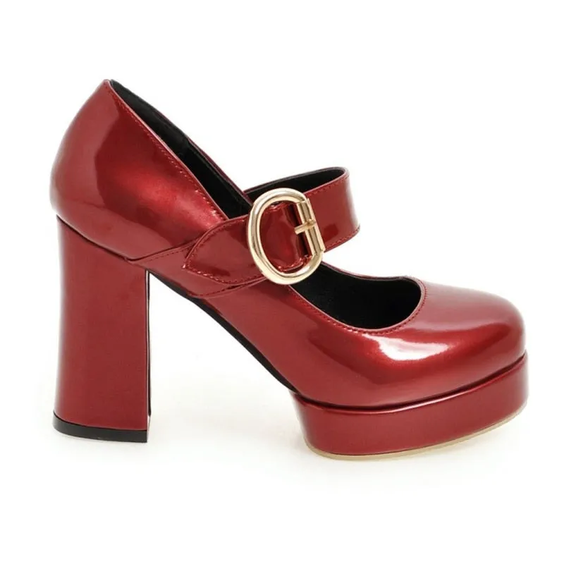 Funki Buys | Shoes | Women's Patent Mary Jane Platform Pump