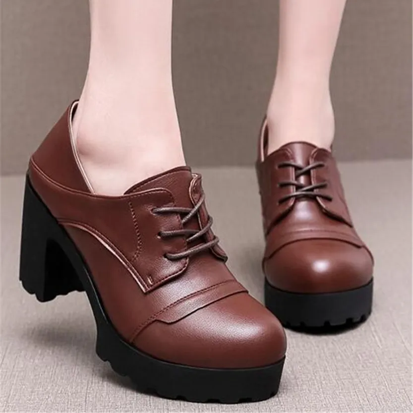 Funki Buys | Shoes | Women's Real Leather Mary Jane Platforms