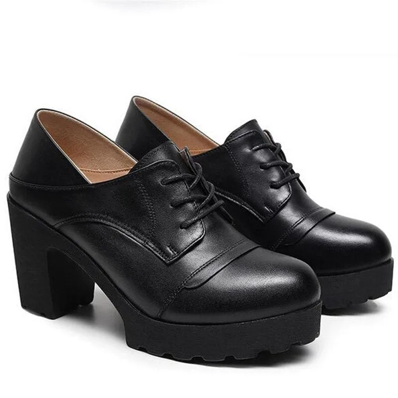 Funki Buys | Shoes | Women's Real Leather Mary Jane Platforms