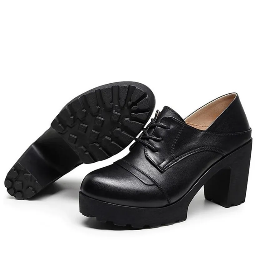 Funki Buys | Shoes | Women's Real Leather Mary Jane Platforms