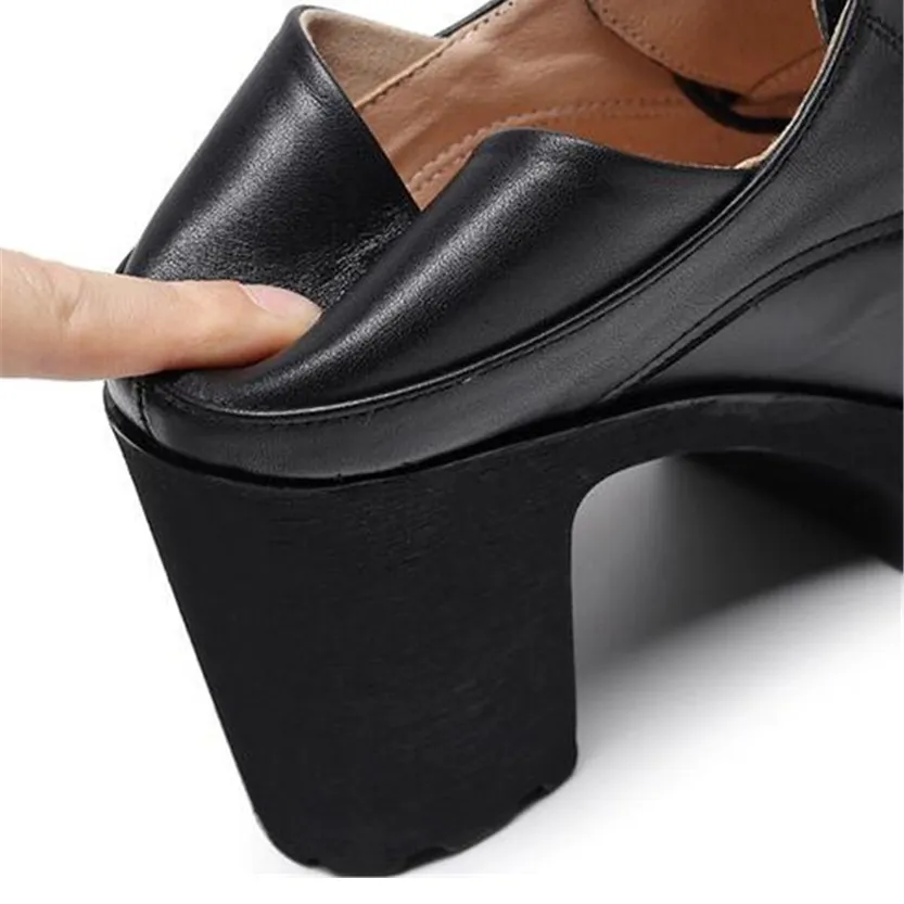 Funki Buys | Shoes | Women's Real Leather Mary Jane Platforms