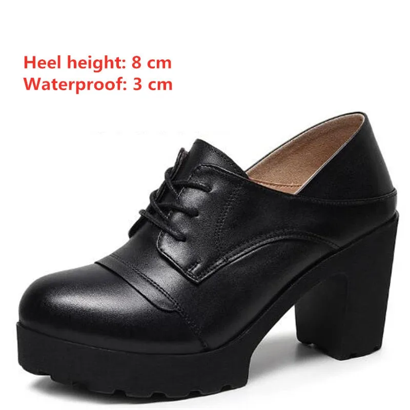 Funki Buys | Shoes | Women's Real Leather Mary Jane Platforms