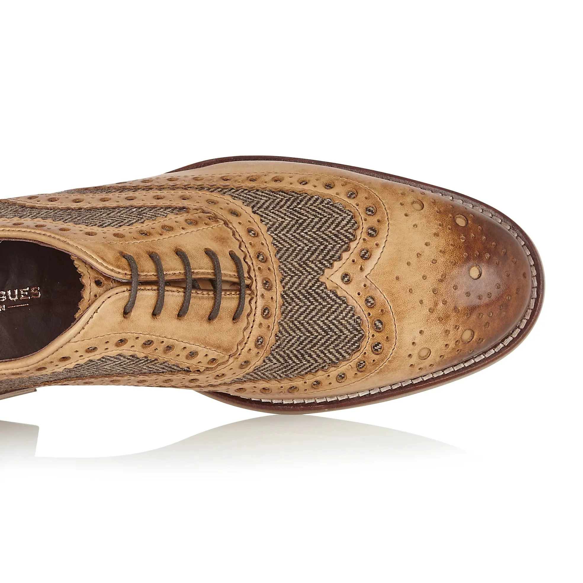 Gatsby Leather Brogue Tan / Tweed