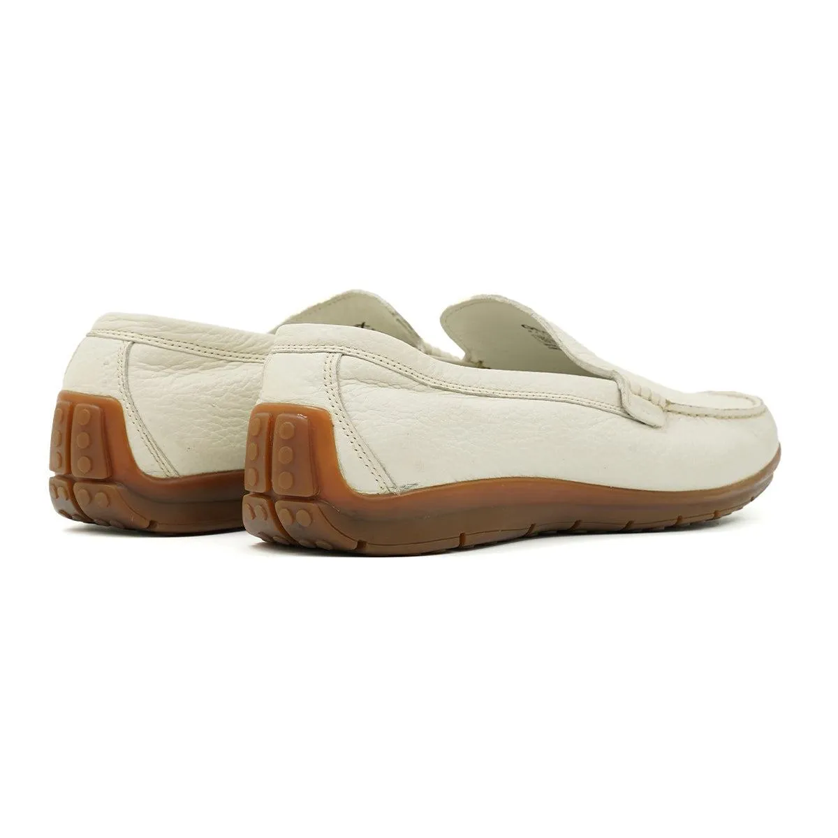 Geox Respira Loafers Leather White Colour For Men