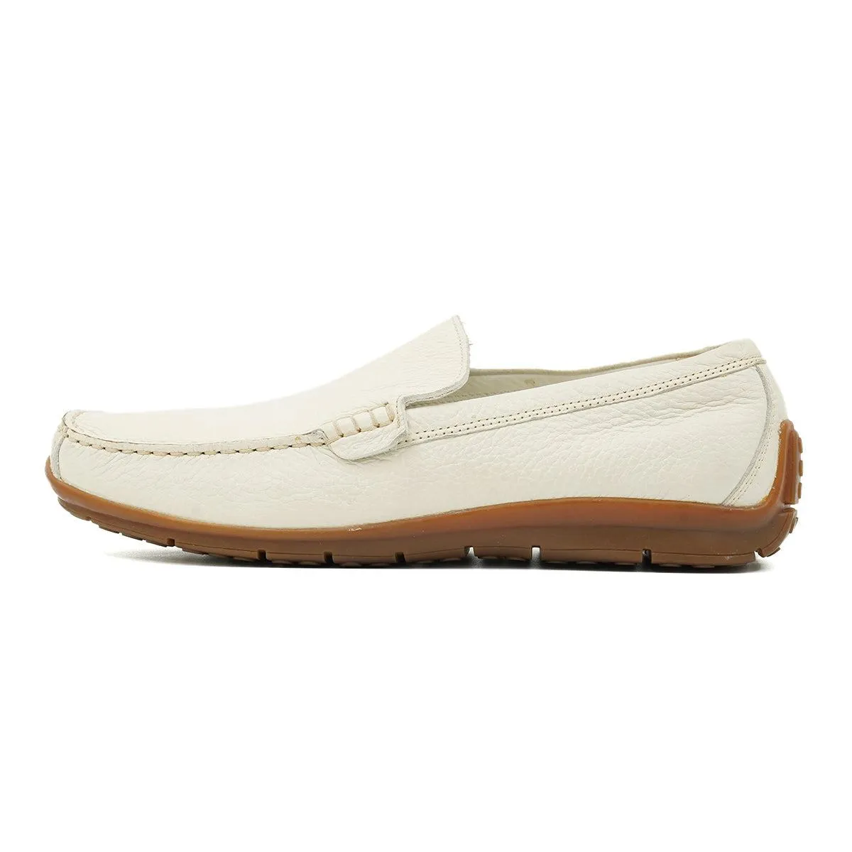 Geox Respira Loafers Leather White Colour For Men