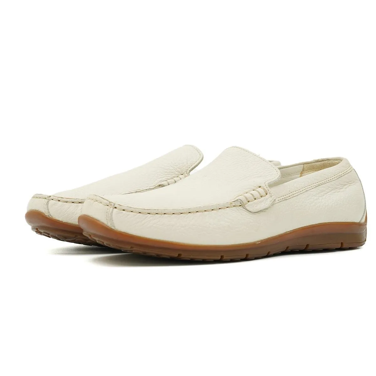 Geox Respira Loafers Leather White Colour For Men