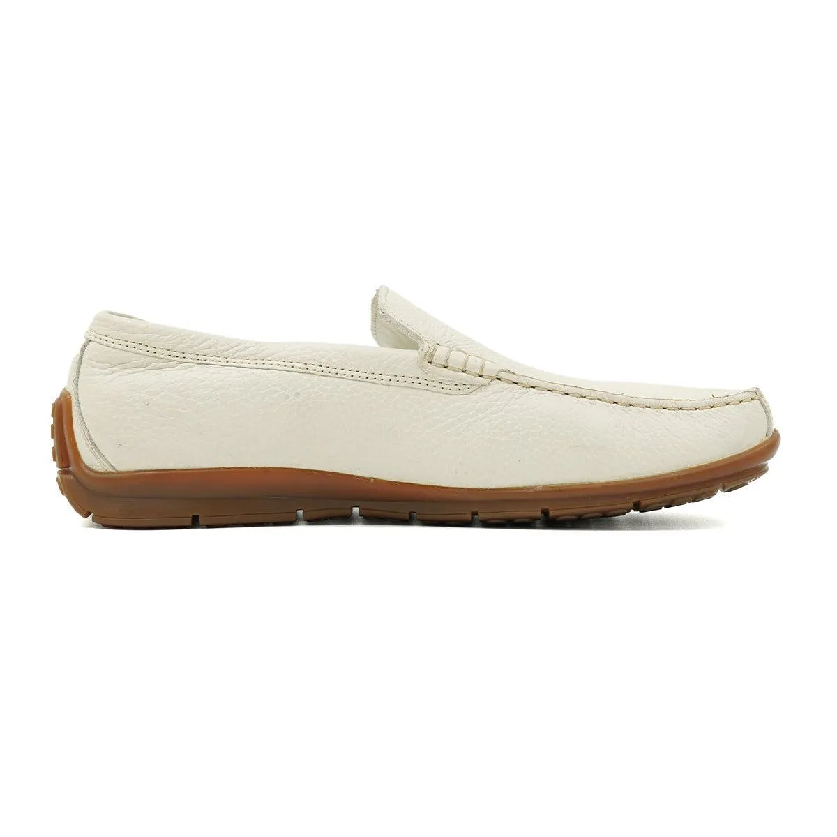 Geox Respira Loafers Leather White Colour For Men