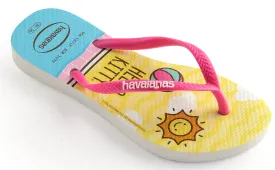 Havaianas Slim Hello Kitty In White Pink For Kids