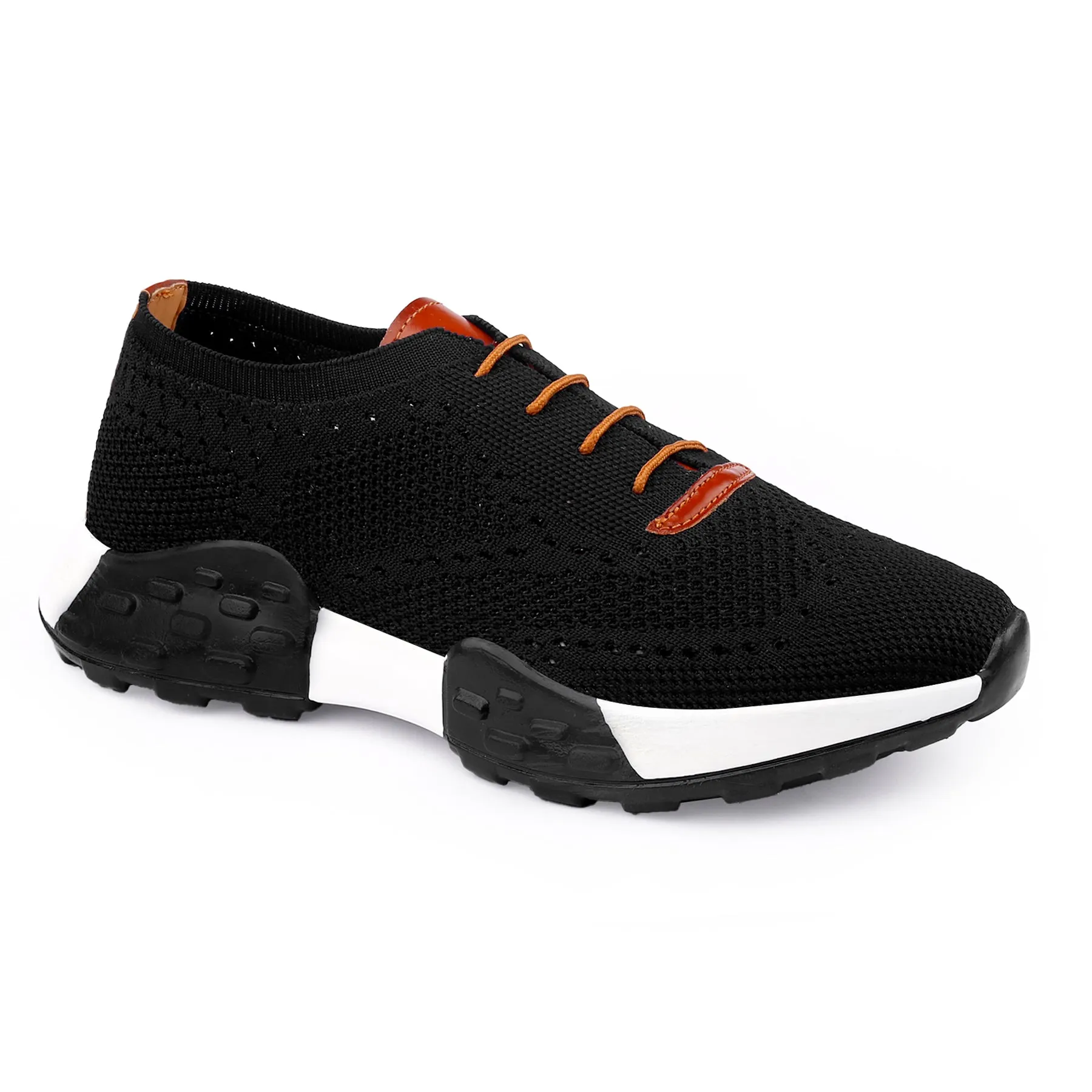 Men's Knitted Upper Casual Brogues Lace-up Running Shoes