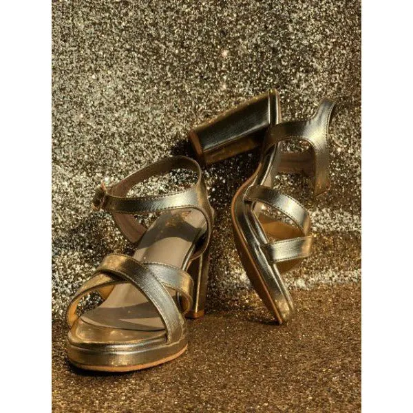 METALLIC Bridal Block Heels for Weddings