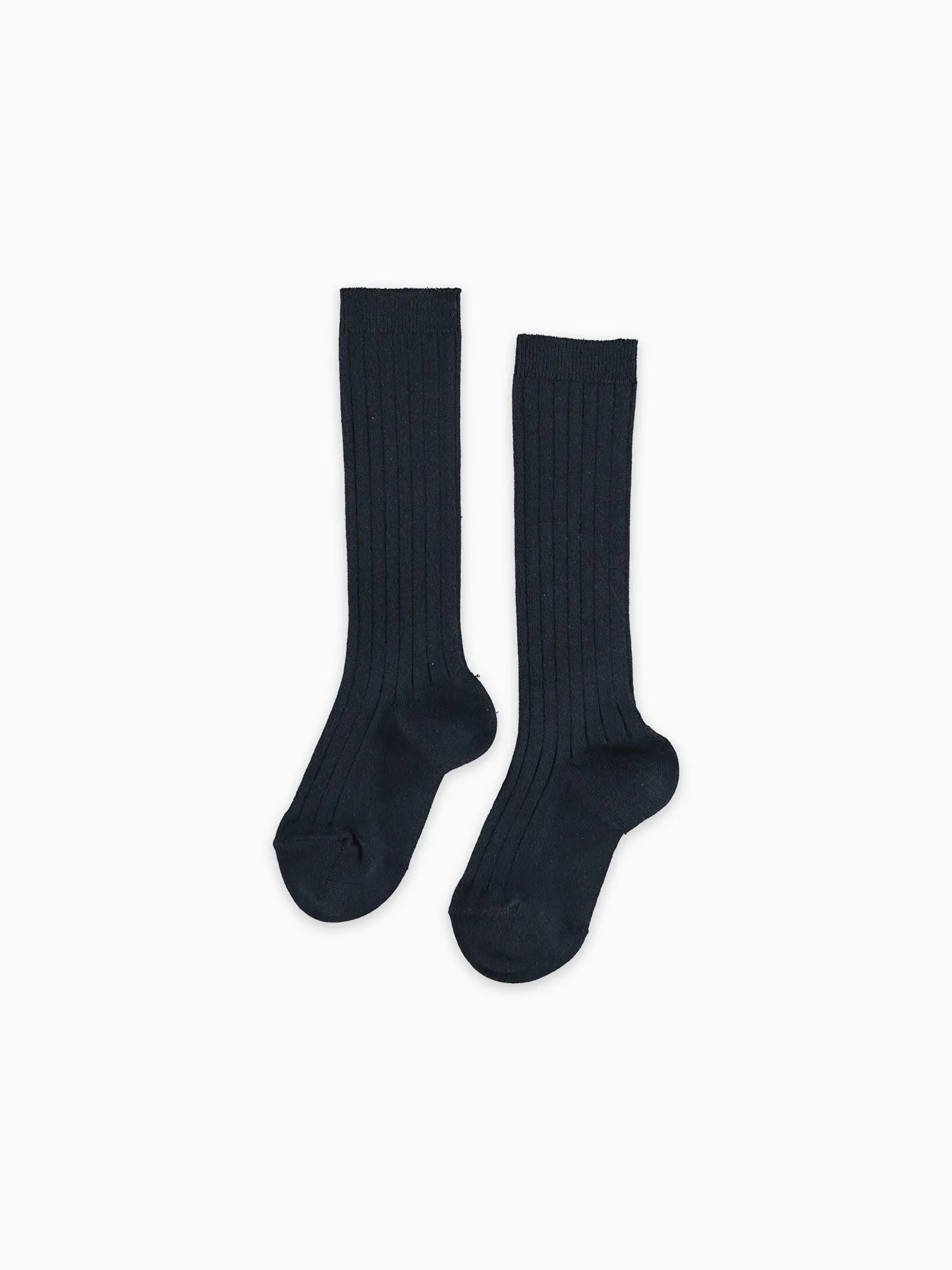 Navy Blue Ribbed Knee High Kids Socks