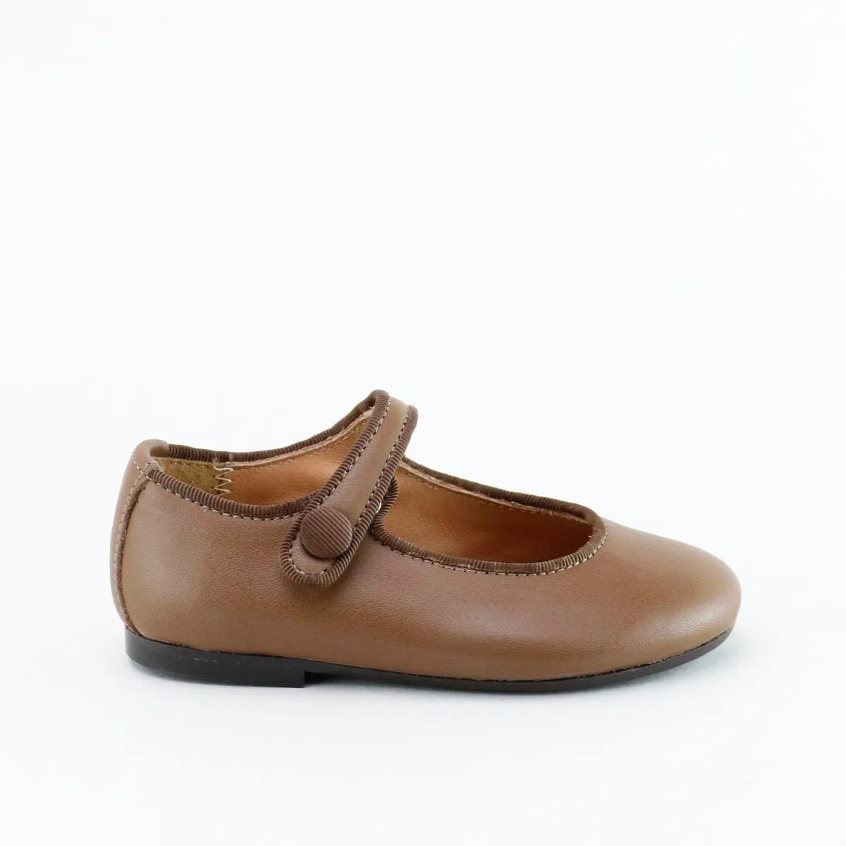 Papanatas Mocha Leather Mary Jane