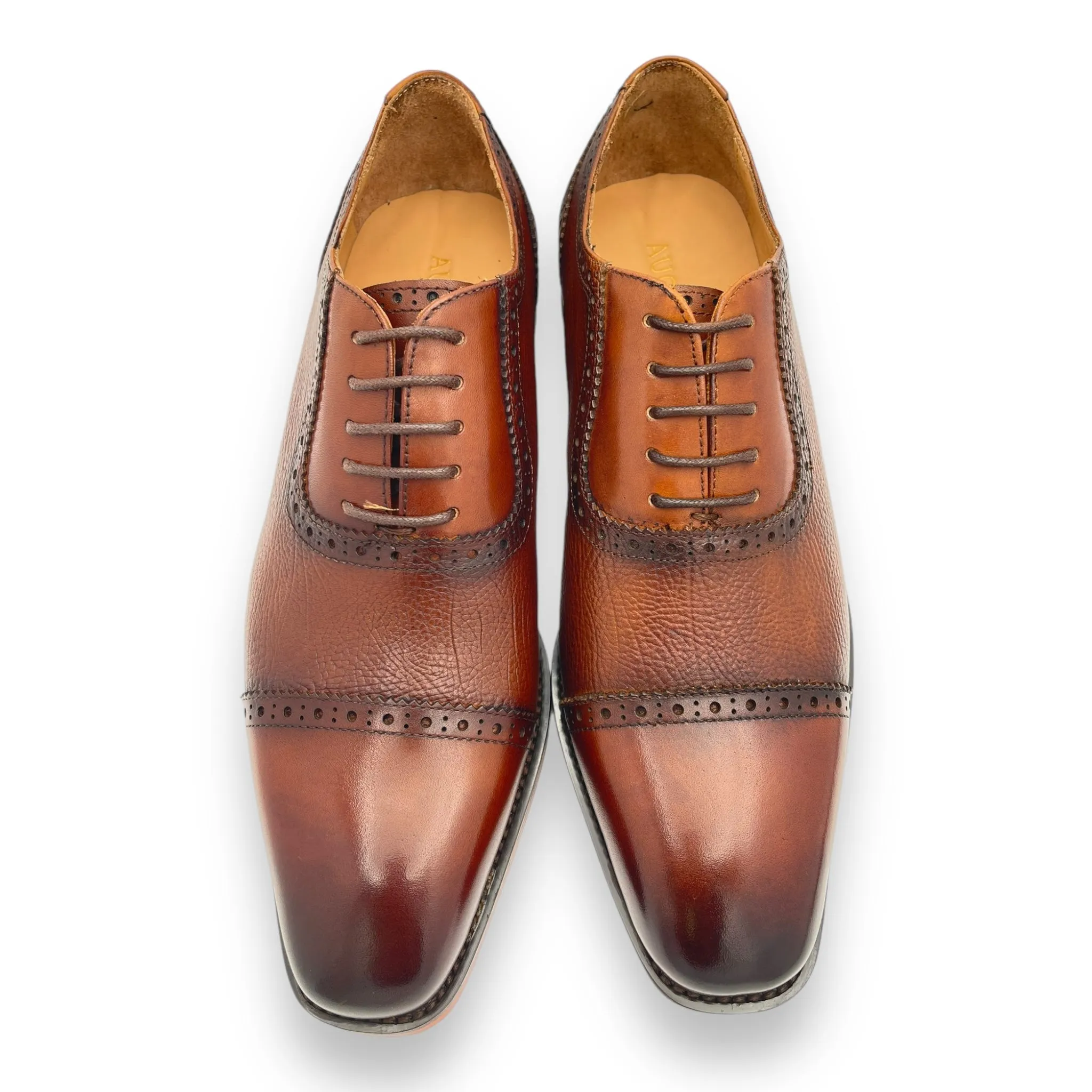 Pebble Grain Cap Toe Oxford