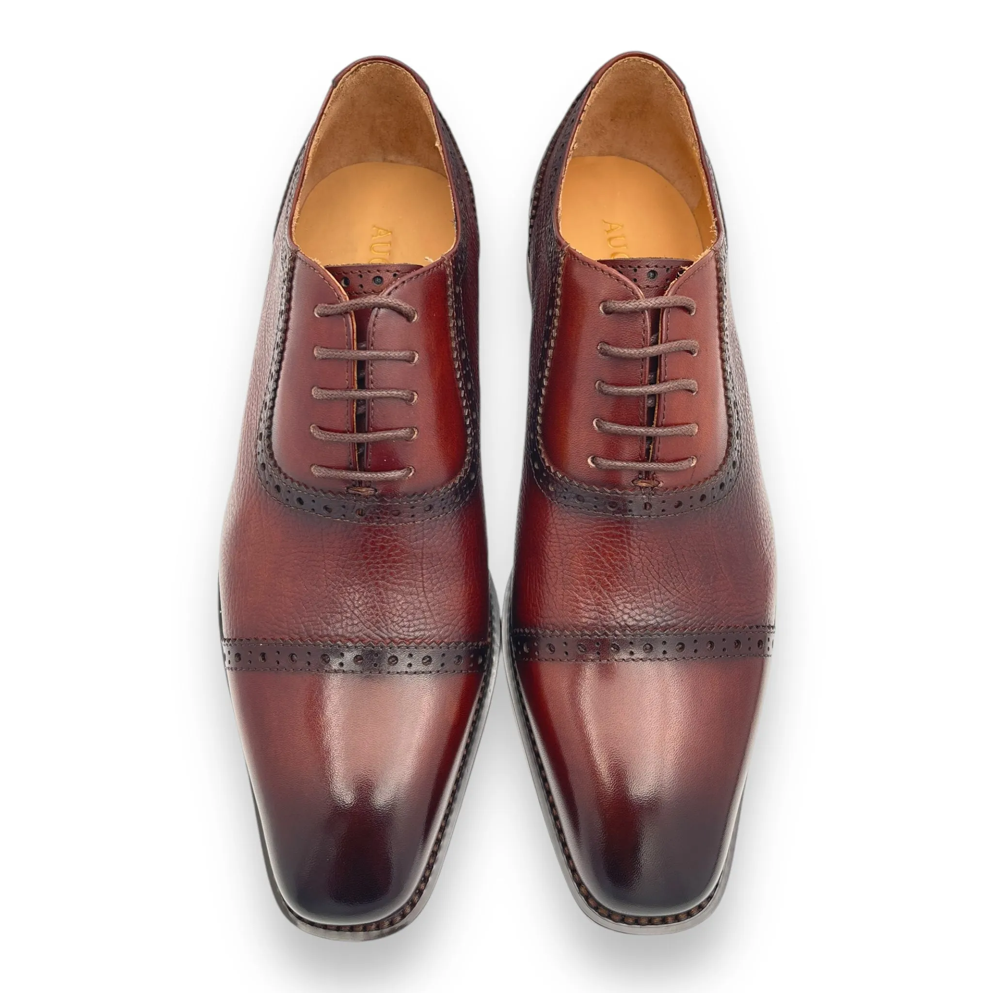 Pebble Grain Cap Toe Oxford