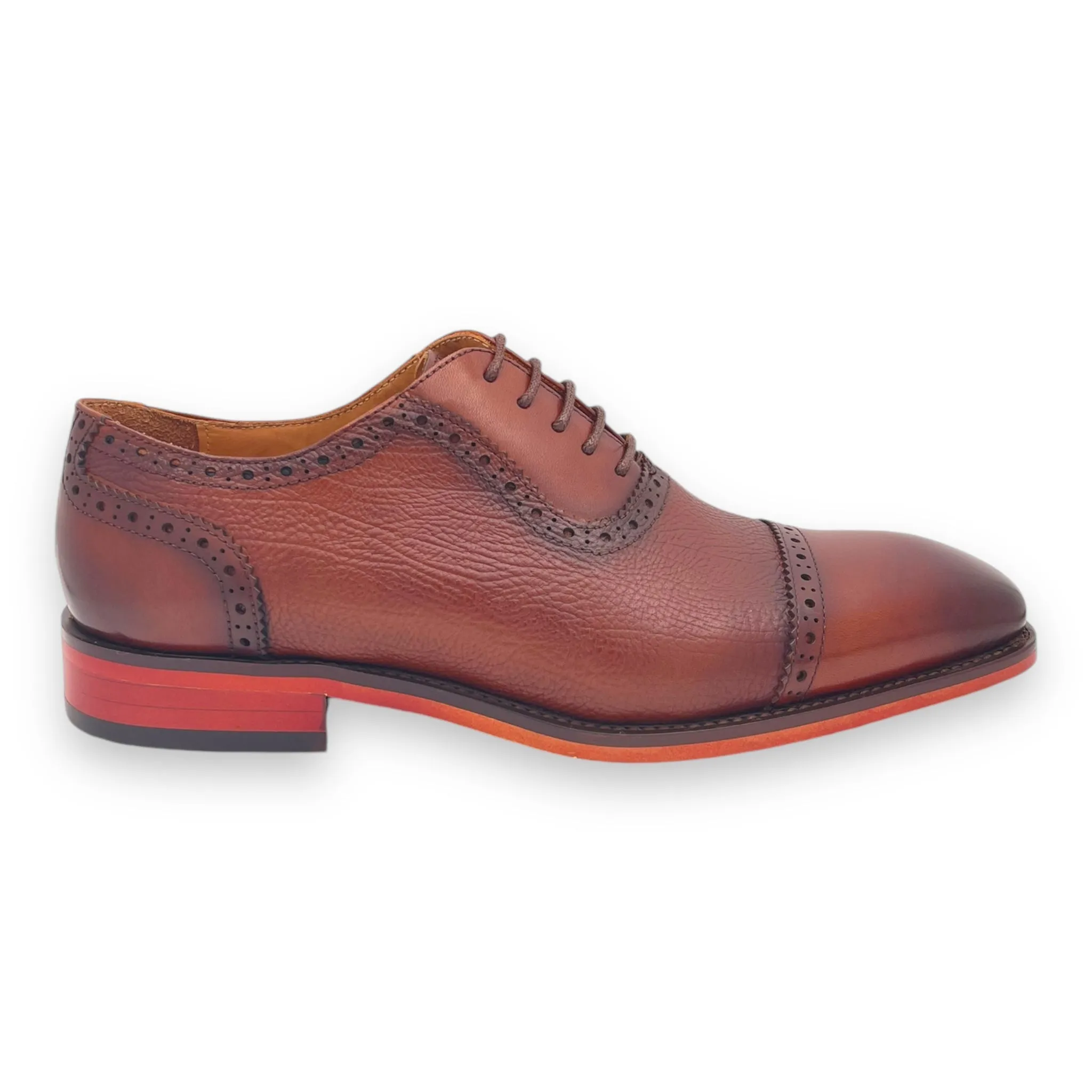 Pebble Grain Cap Toe Oxford